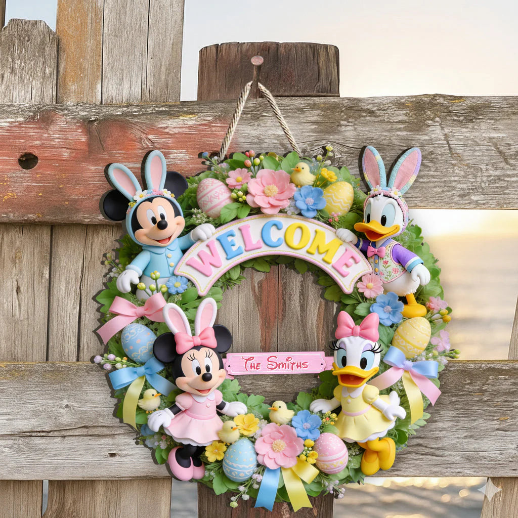 Easter's Day Magical Friends - Personalized Mouse Custom Shaped Wood Sign | MNPWS01001