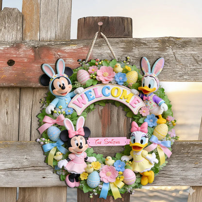 Easter's Day Magical Friends - Personalized Mouse Custom Shaped Wood Sign | MNPWS01001