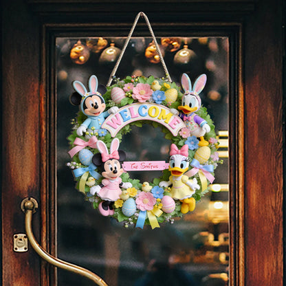 Easter's Day Magical Friends - Personalized Mouse Custom Shaped Wood Sign | MNPWS01001