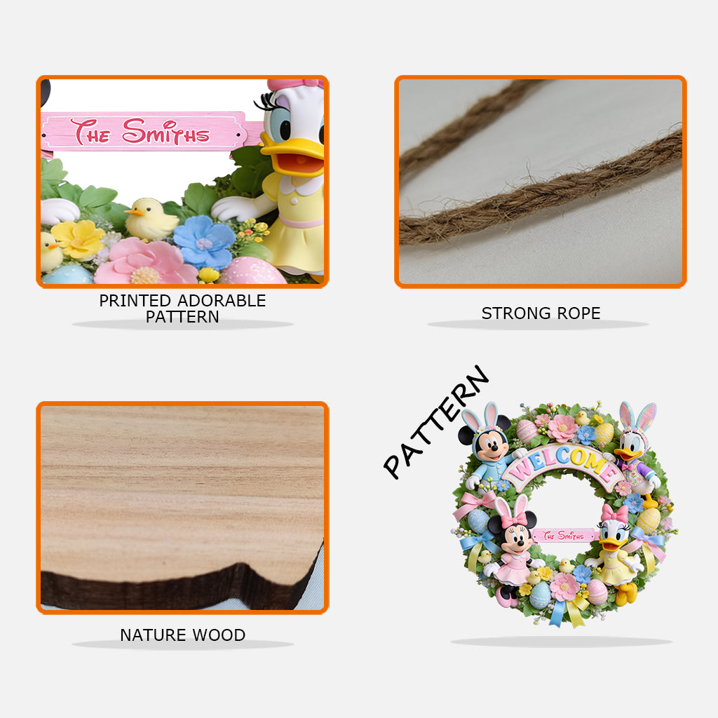 Easter's Day Magical Friends - Personalized Mouse Custom Shaped Wood Sign | MNPWS01001