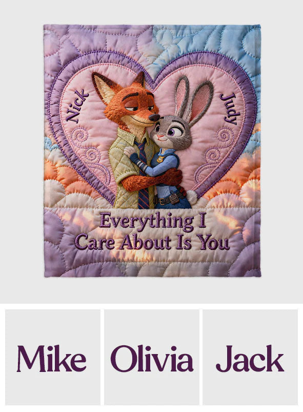 Everything I Care About Is You - Personalized Mouse Blanket | EAJBLK12008