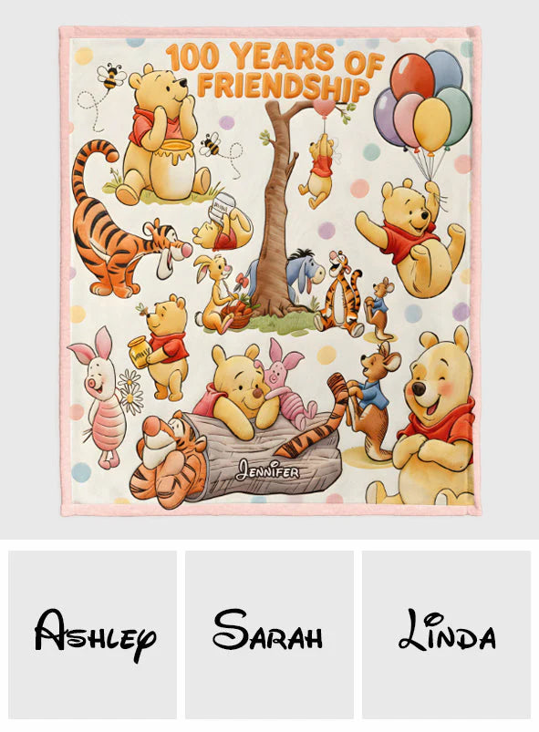 Bear And Friends - Personalized Mouse Blanket | MNPB01001