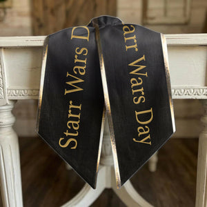 May The Fourth Be With You - Personalized The Force Shaped Wood Sign With Sash - MNPS01WS