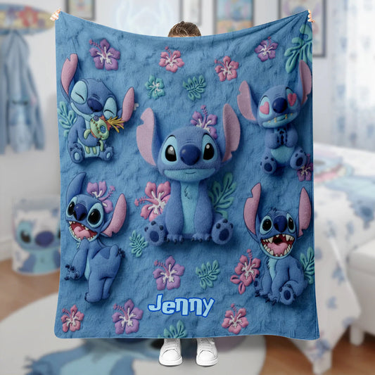 Ohana Means Family - Personalized 3D Inflated Effect Blanket