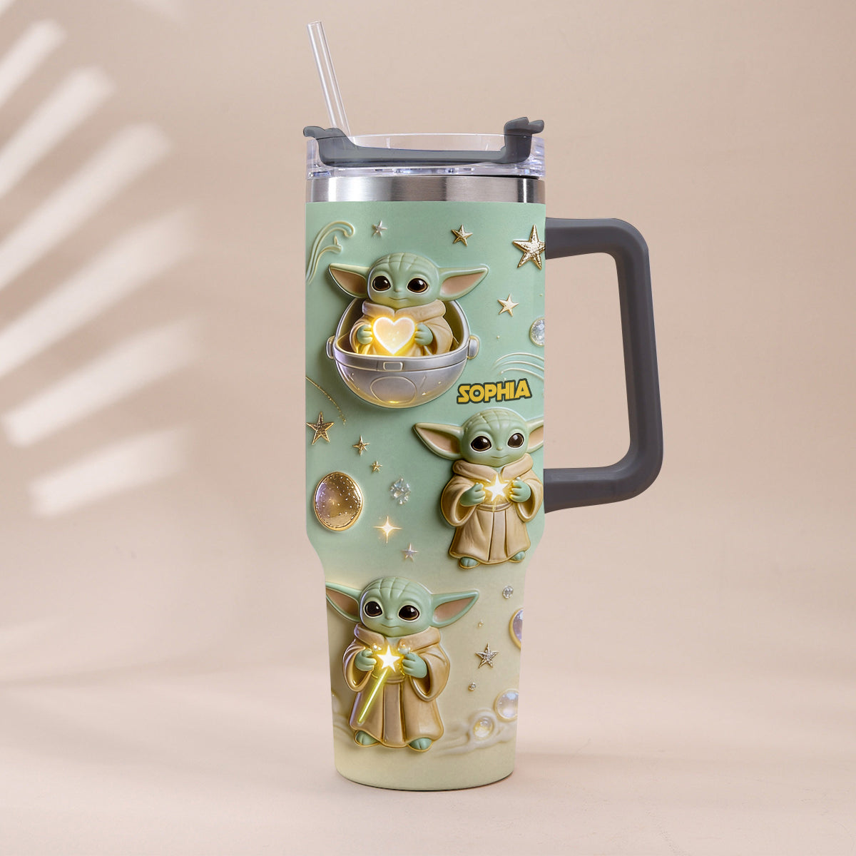 Cute Baby - Personalized Tumbler With Plush Charm - NSK10001