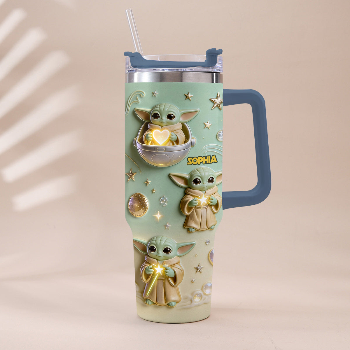 Cute Baby - Personalized Tumbler With Plush Charm - NSK10001