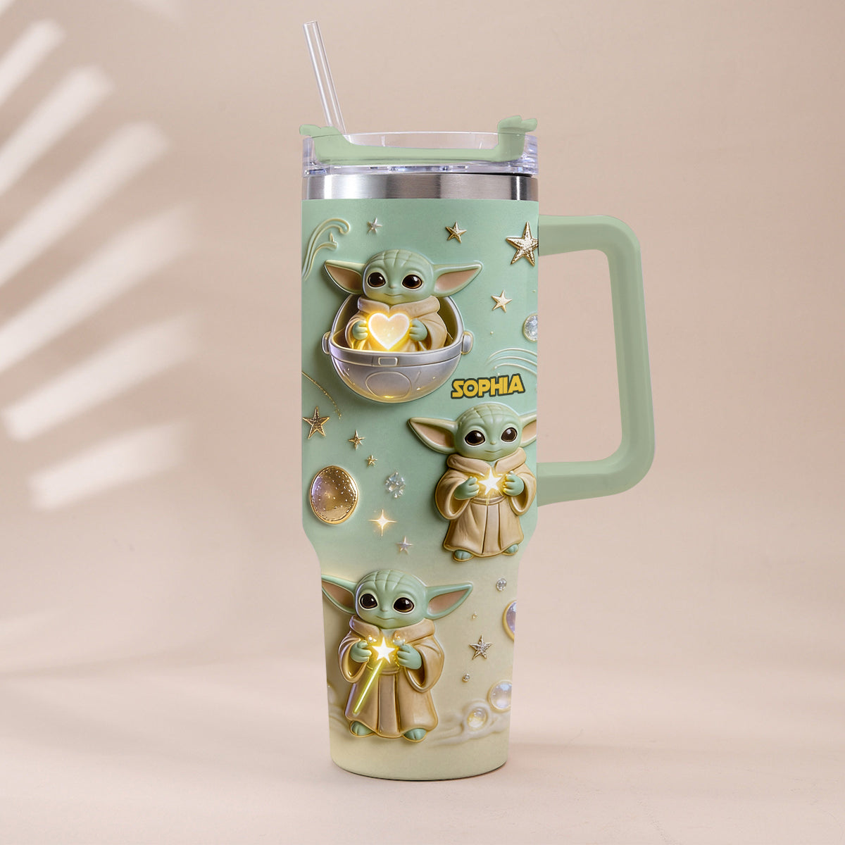 Cute Baby - Personalized Tumbler With Plush Charm - NSK10001