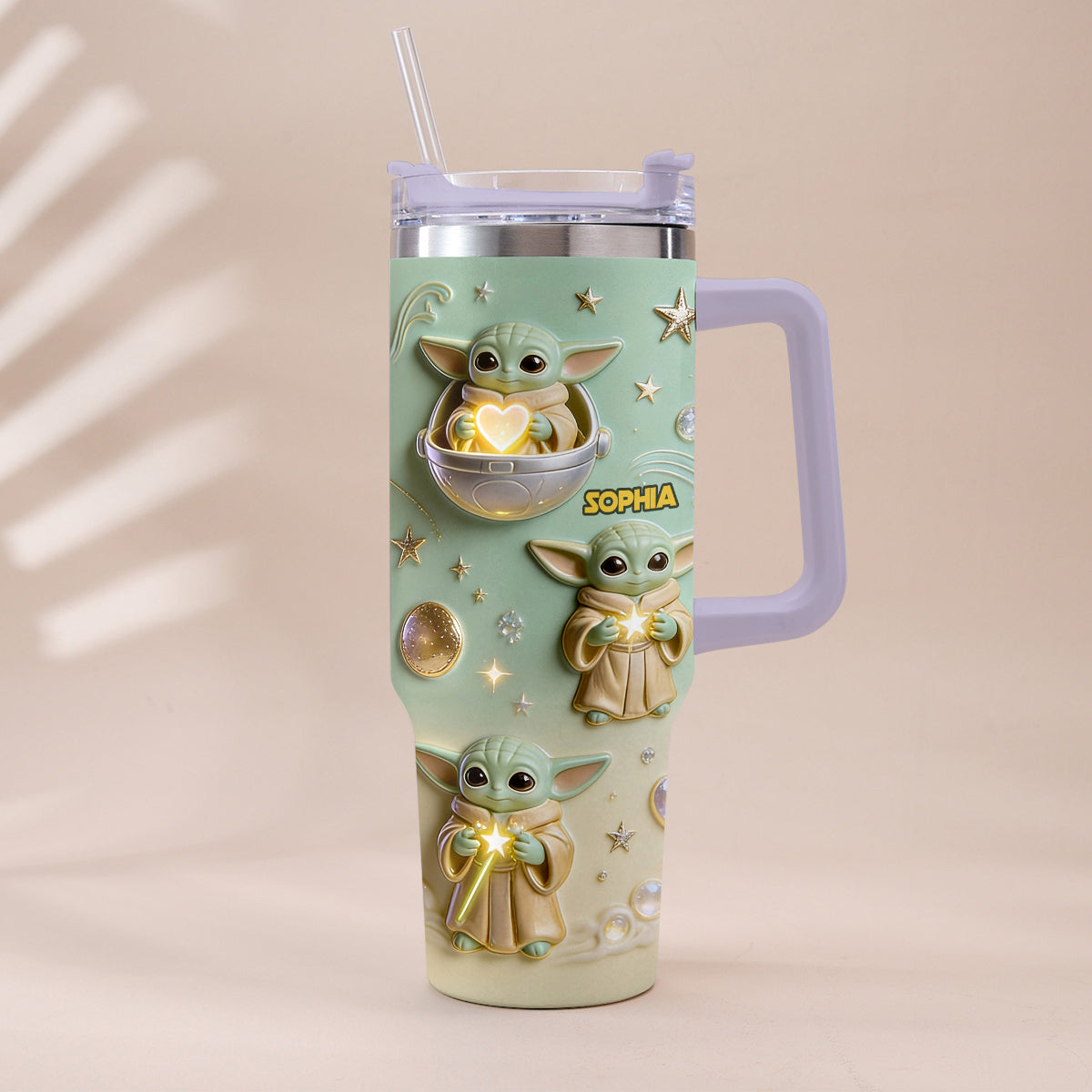 Cute Baby - Personalized Tumbler With Plush Charm - NSK10001