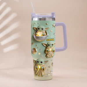 Cute Baby - Personalized Tumbler With Plush Charm - NSK10001