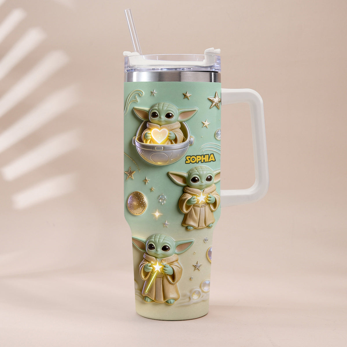 Cute Baby - Personalized Tumbler With Plush Charm - NSK10001