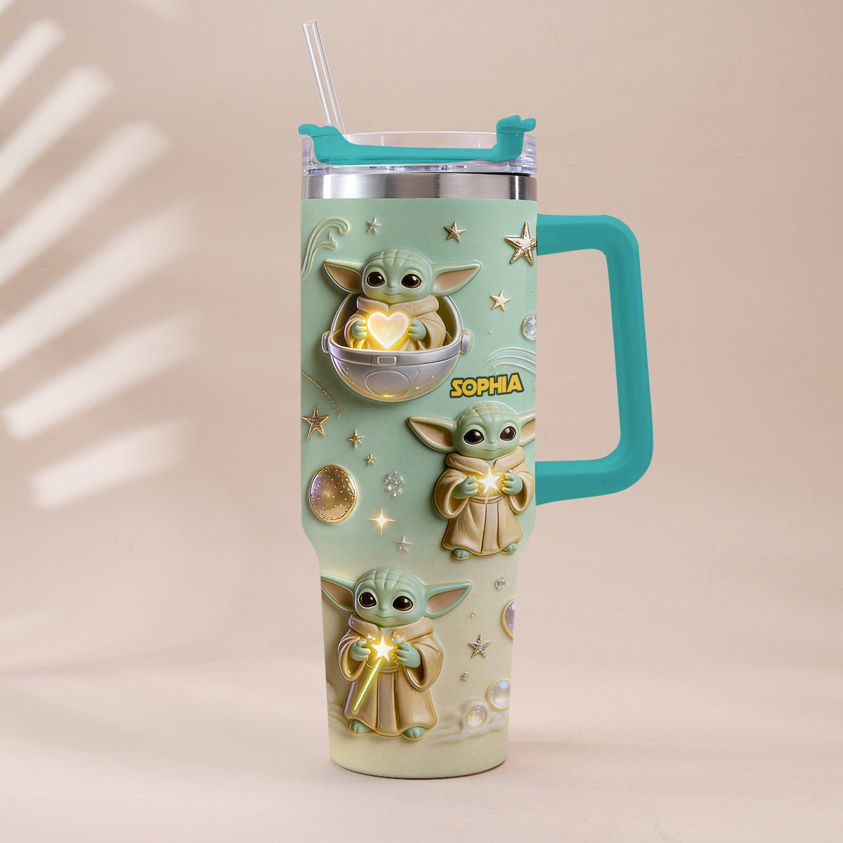 Cute Baby - Personalized Tumbler With Plush Charm - NSK10001
