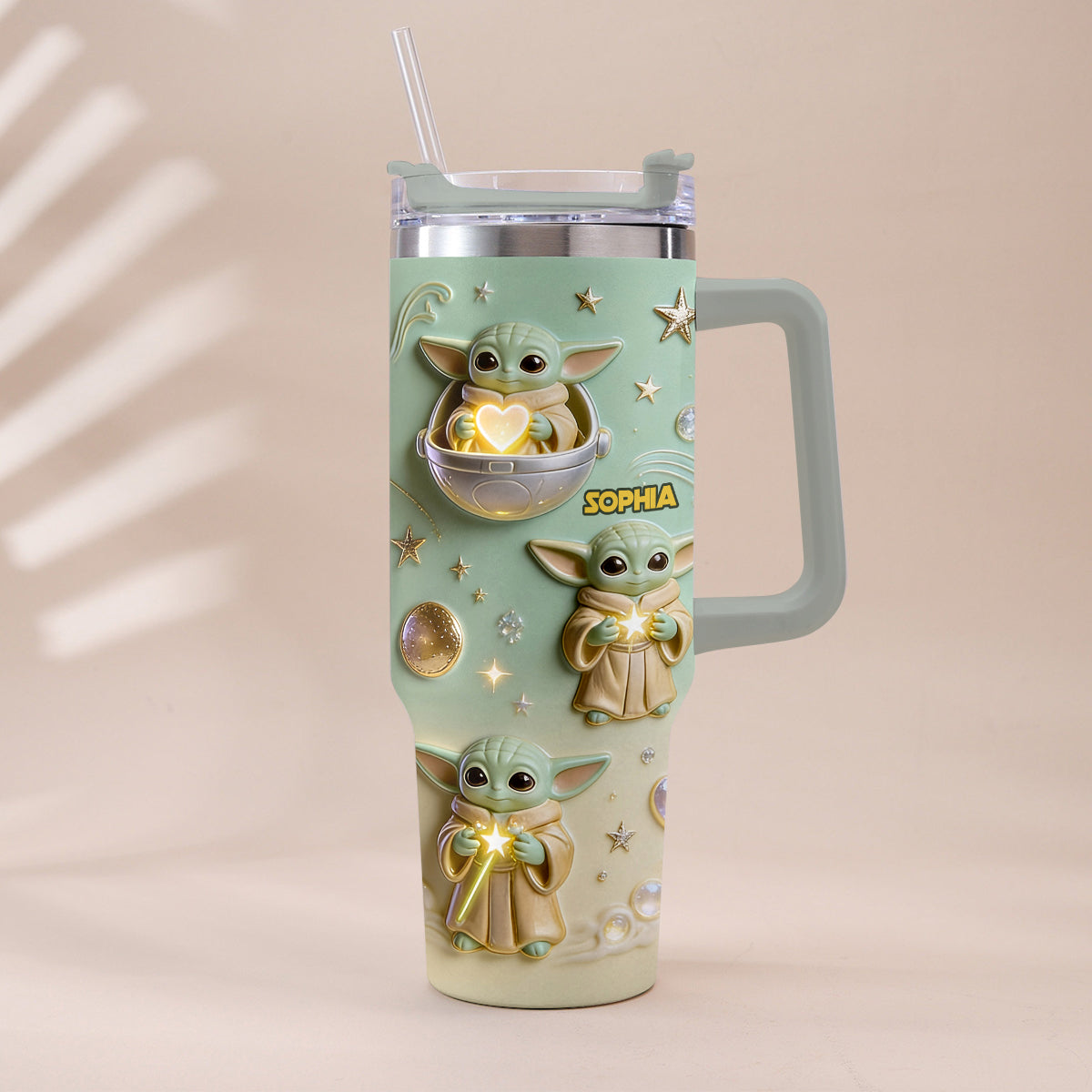 Cute Baby - Personalized Tumbler With Plush Charm - NSK10001