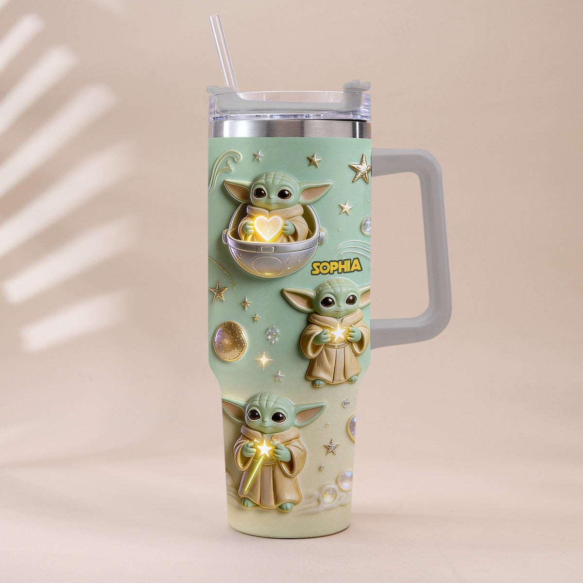 Cute Baby - Personalized Tumbler With Plush Charm - NSK10001