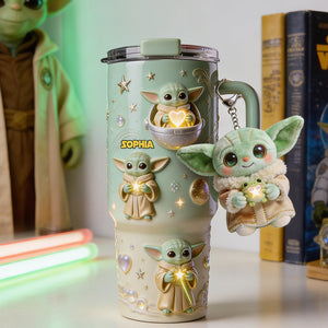 Cute Baby - Personalized Tumbler With Plush Charm - NSK10001