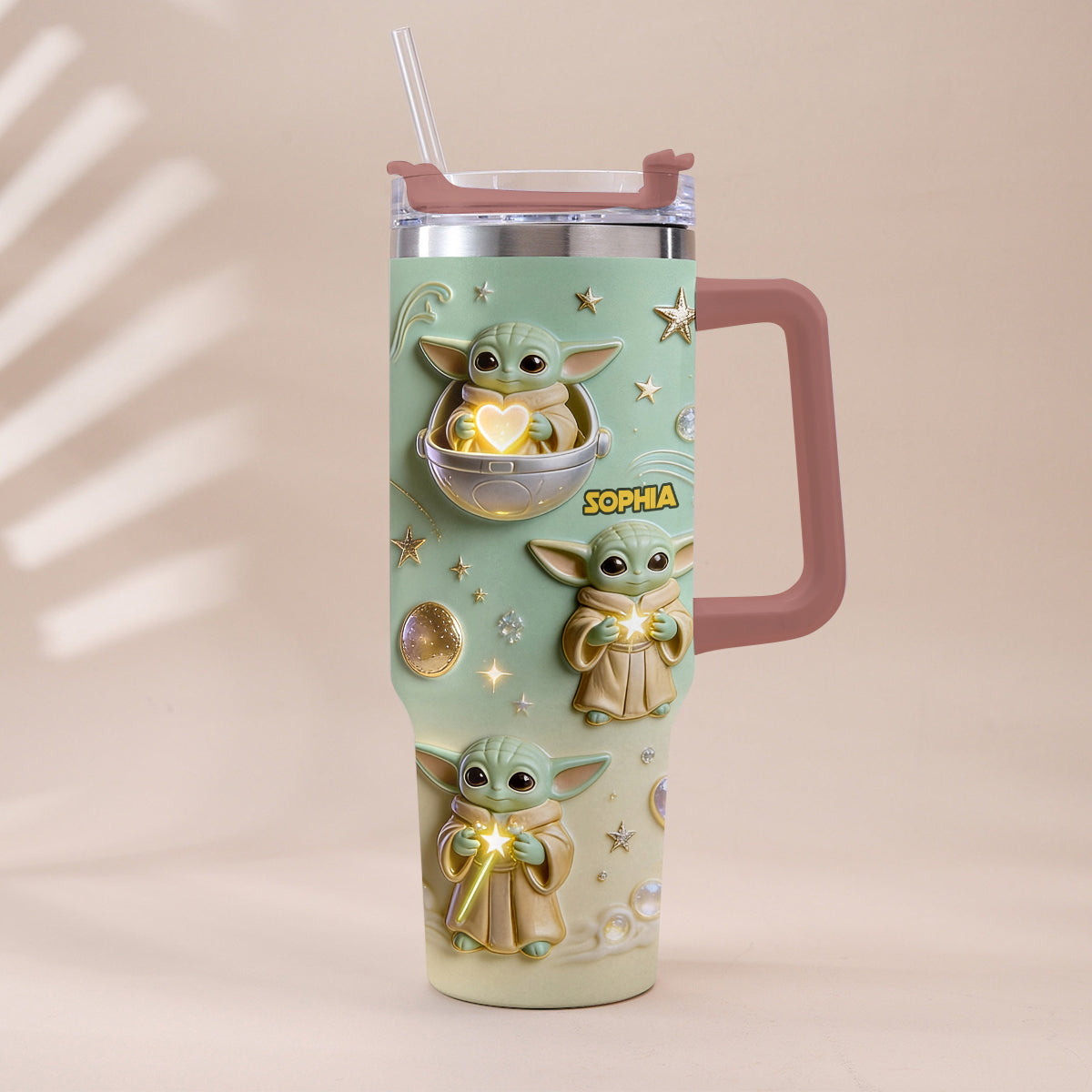 Cute Baby - Personalized Tumbler With Plush Charm - NSK10001
