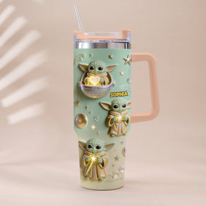 Cute Baby - Personalized Tumbler With Plush Charm - NSK10001
