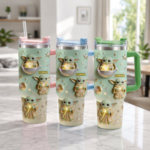 Cute Baby - Personalized Tumbler With Plush Charm - NSK10001