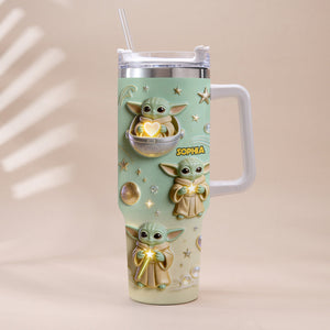 Cute Baby - Personalized Tumbler With Plush Charm - NSK10001
