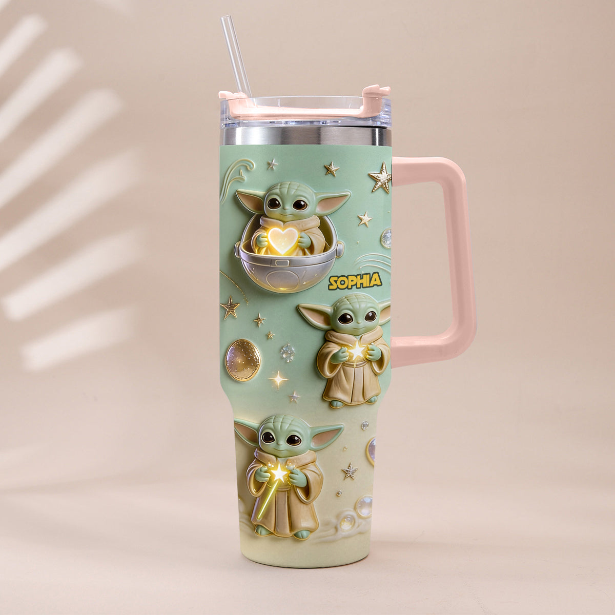Cute Baby - Personalized Tumbler With Plush Charm - NSK10001