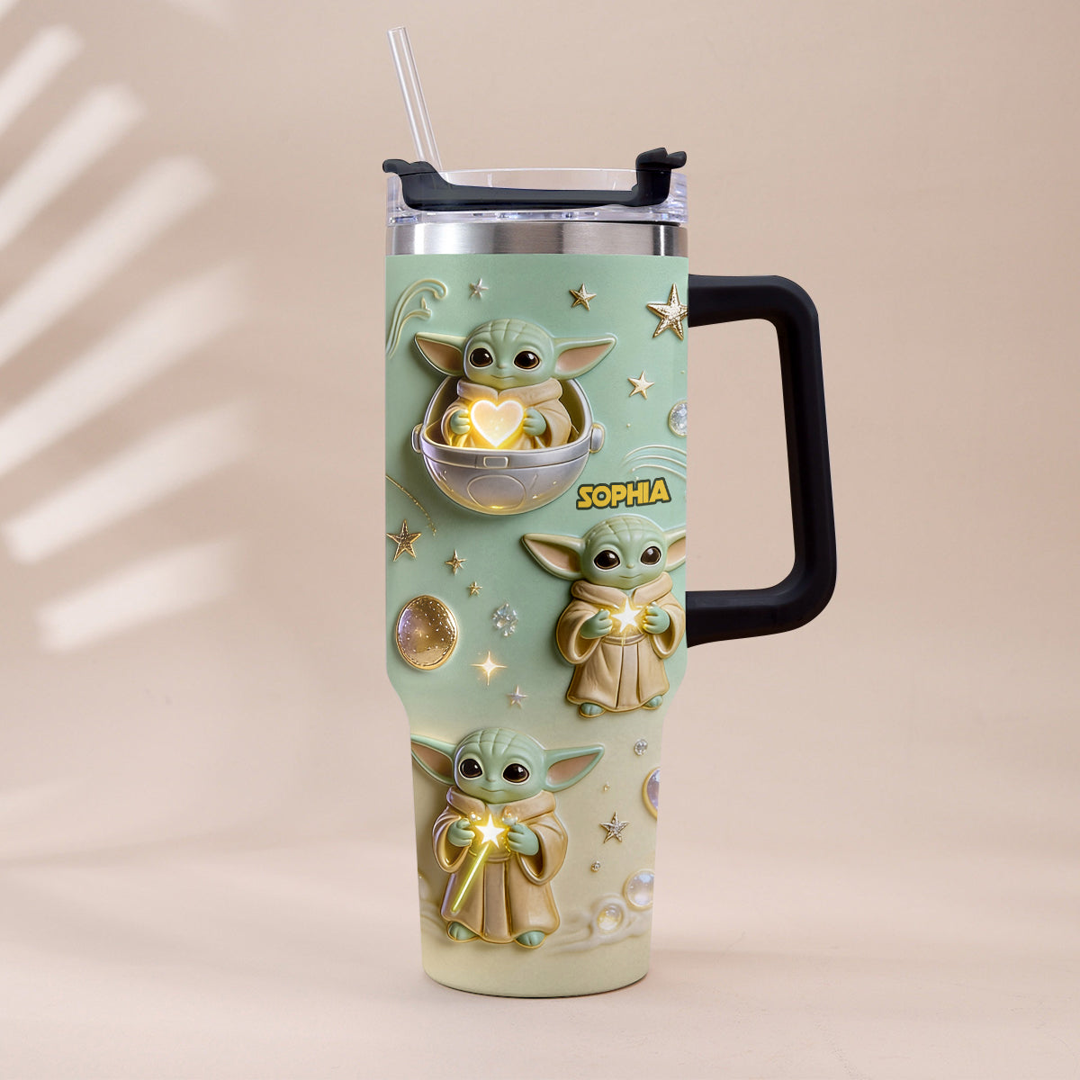 Cute Baby - Personalized Tumbler With Plush Charm - NSK10001