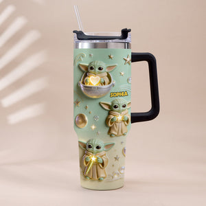 Cute Baby - Personalized Tumbler With Plush Charm - NSK10001