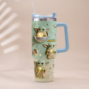 Cute Baby - Personalized Tumbler With Plush Charm - NSK10001