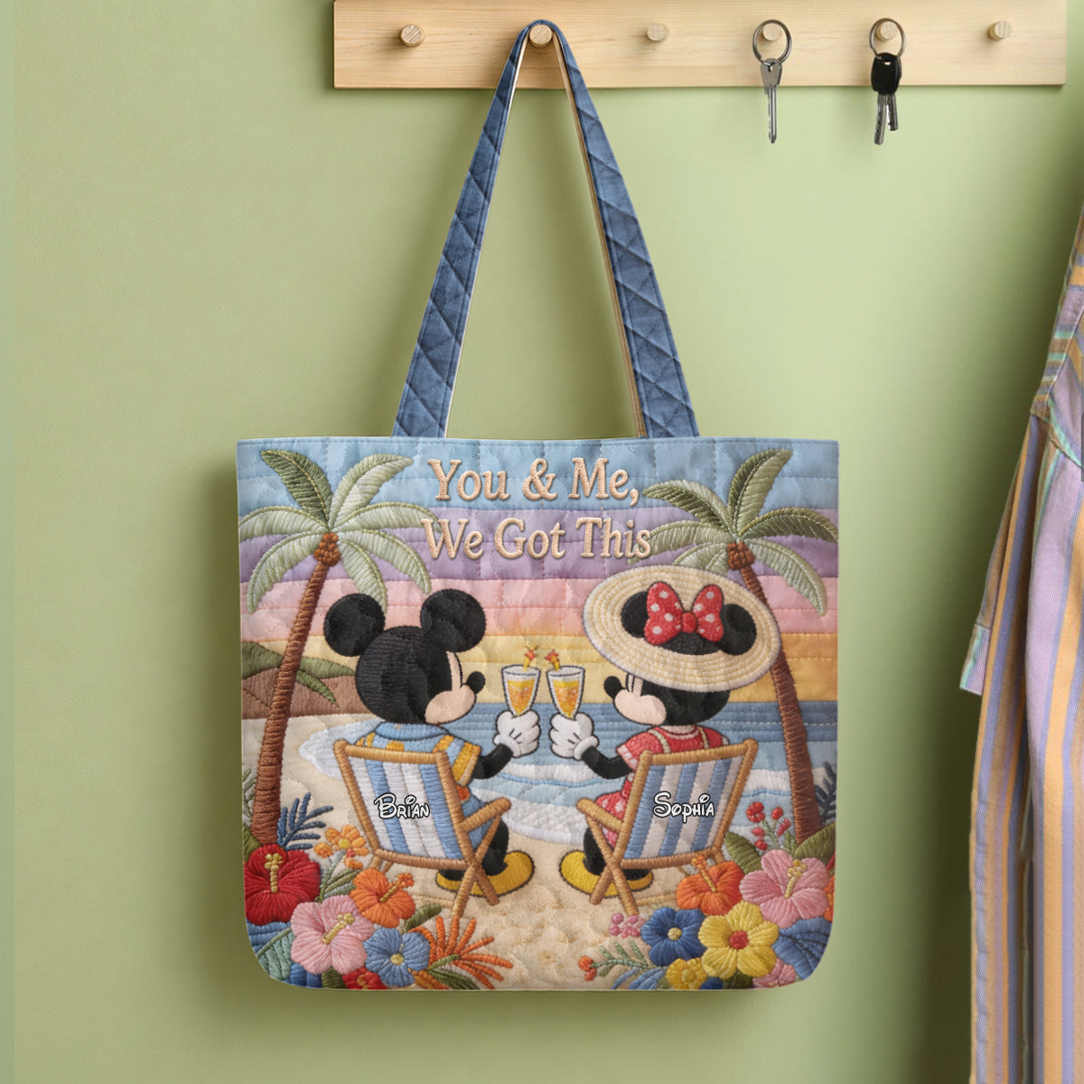Magic Mouse Moments - Personalized Quilted Tote Bag - NSK10057