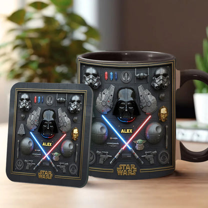 The Galaxy - Personalized The Force Accent Mug- EAJBLK12003