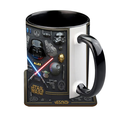 The Galaxy - Personalized The Force Accent Mug- EAJBLK12003