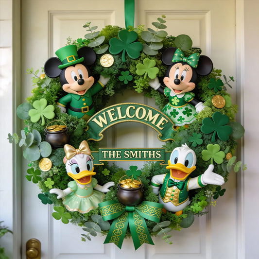 Lucky Friends - Personalized Mouse Custom Shaped Wood Sign | MNPWS01003