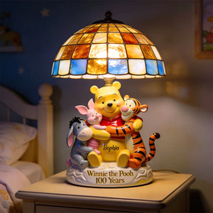 100th Anniversary - Personalized Yellow Bear Acrylic LED Night Light | MNPS01002