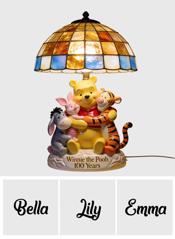 100th Anniversary - Personalized Yellow Bear Acrylic LED Night Light | MNPS01002
