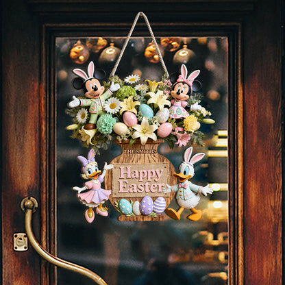 Happy Easter - Personalized Mouse Custom Shaped Wood Sign | MNPWS01004