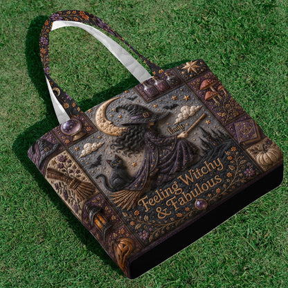 Feeling Witchy & Fabulous - Personalized Quilted Tote Bag - NSK10111