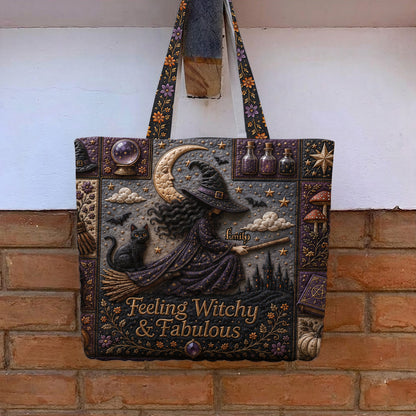Feeling Witchy & Fabulous - Personalized Quilted Tote Bag - NSK10111