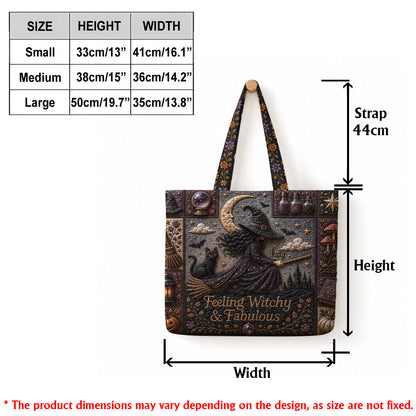 Feeling Witchy & Fabulous - Personalized Quilted Tote Bag - NSK10111