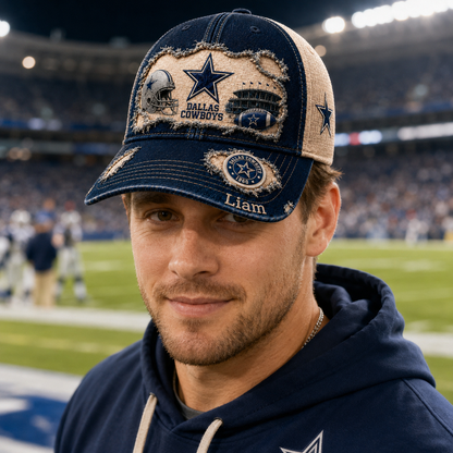 Football Heritage – Personalized Distressed Classic Cap – Gift For Football Fans - NSK10124