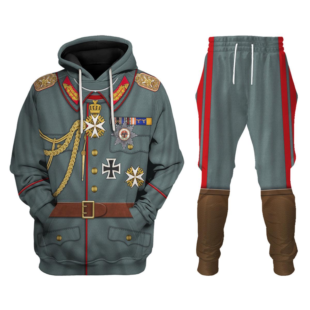 Kaiser Wilhelm German Emperor Costume Hoodie, Sweatshirt, T-Shirt, Tracksuit for Cosplay MNP033CS