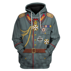 Kaiser Wilhelm German Emperor Costume Hoodie, Sweatshirt, T-Shirt, Tracksuit for Cosplay MNP033CS