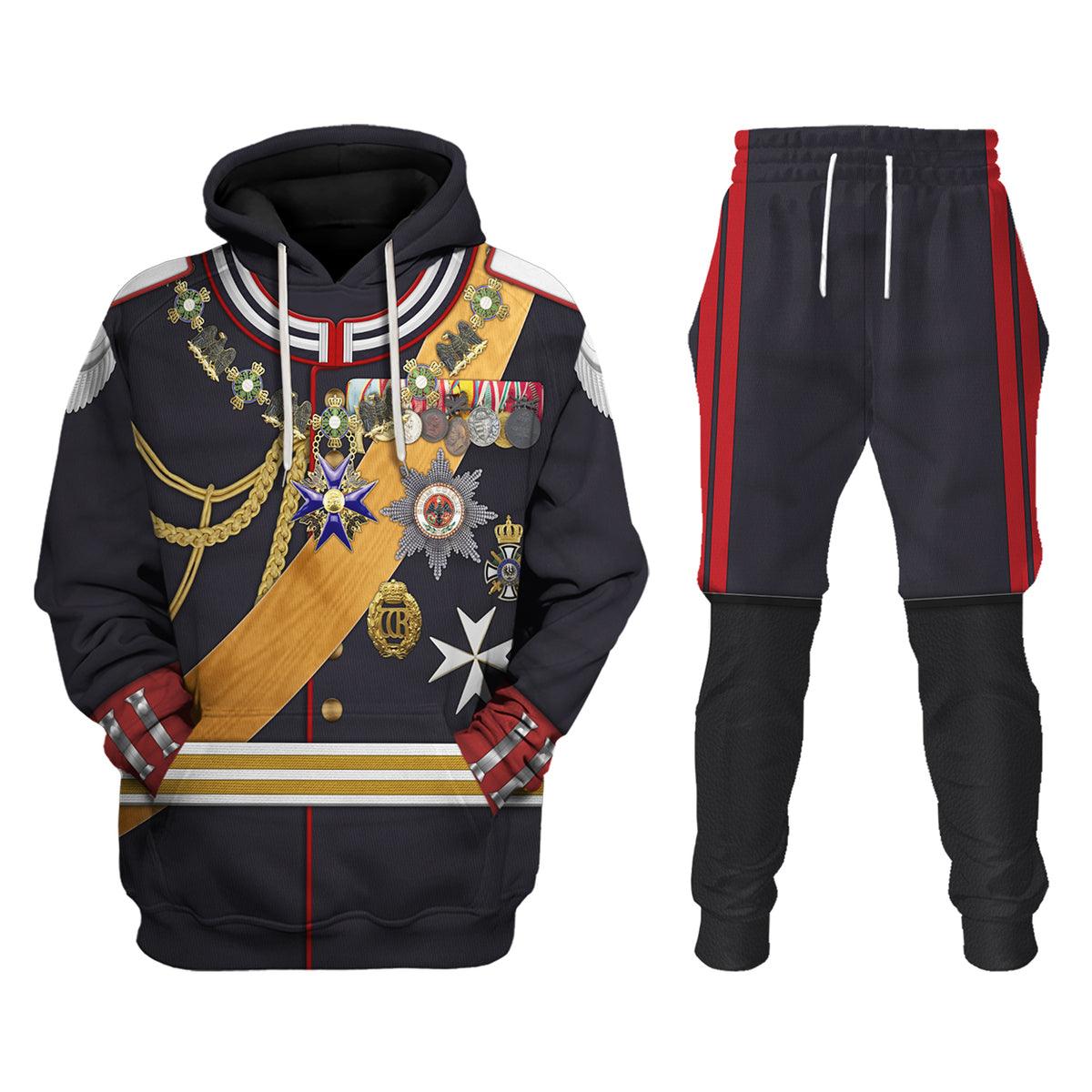 Kaiser Wilhelm Gala Uniform, German Empire Costume Hoodie, Sweatshirt, Tracksuit for Cosplay MNP103CS