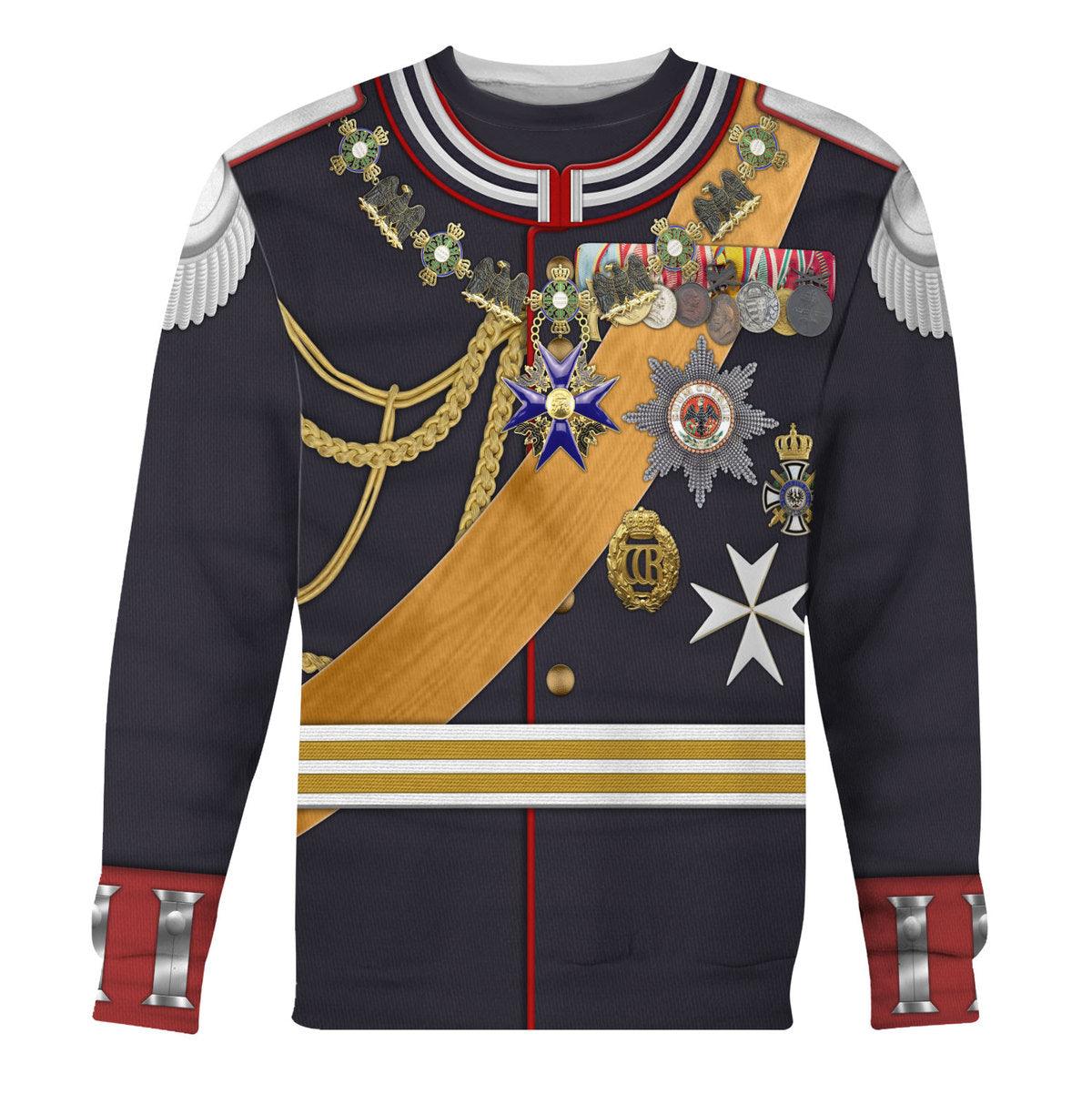 Kaiser Wilhelm Gala Uniform, German Empire Costume Hoodie, Sweatshirt, Tracksuit for Cosplay MNP103CS