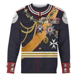 Kaiser Wilhelm Gala Uniform, German Empire Costume Hoodie, Sweatshirt, Tracksuit for Cosplay MNP103CS
