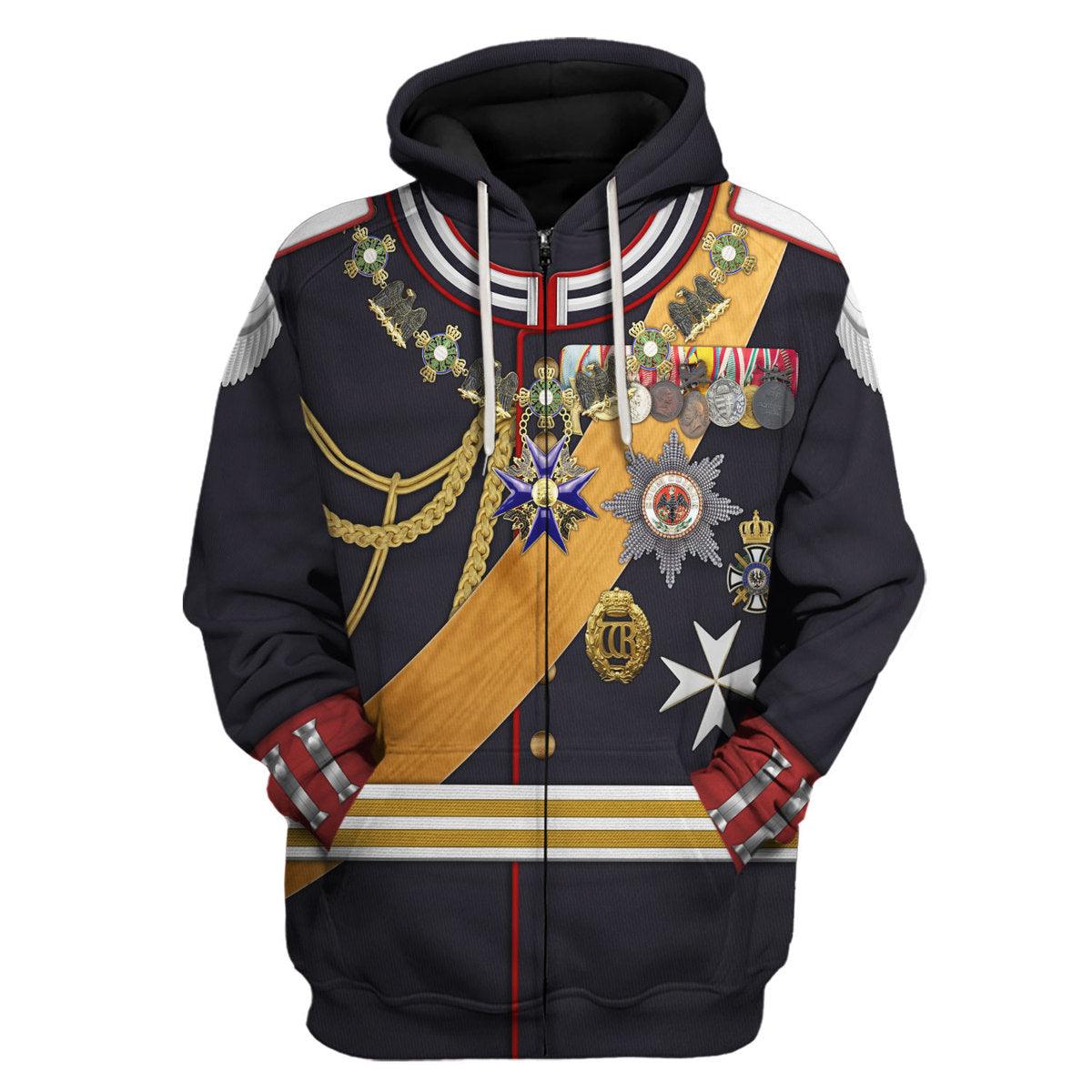 Kaiser Wilhelm Gala Uniform, German Empire Costume Hoodie, Sweatshirt, Tracksuit for Cosplay MNP103CS