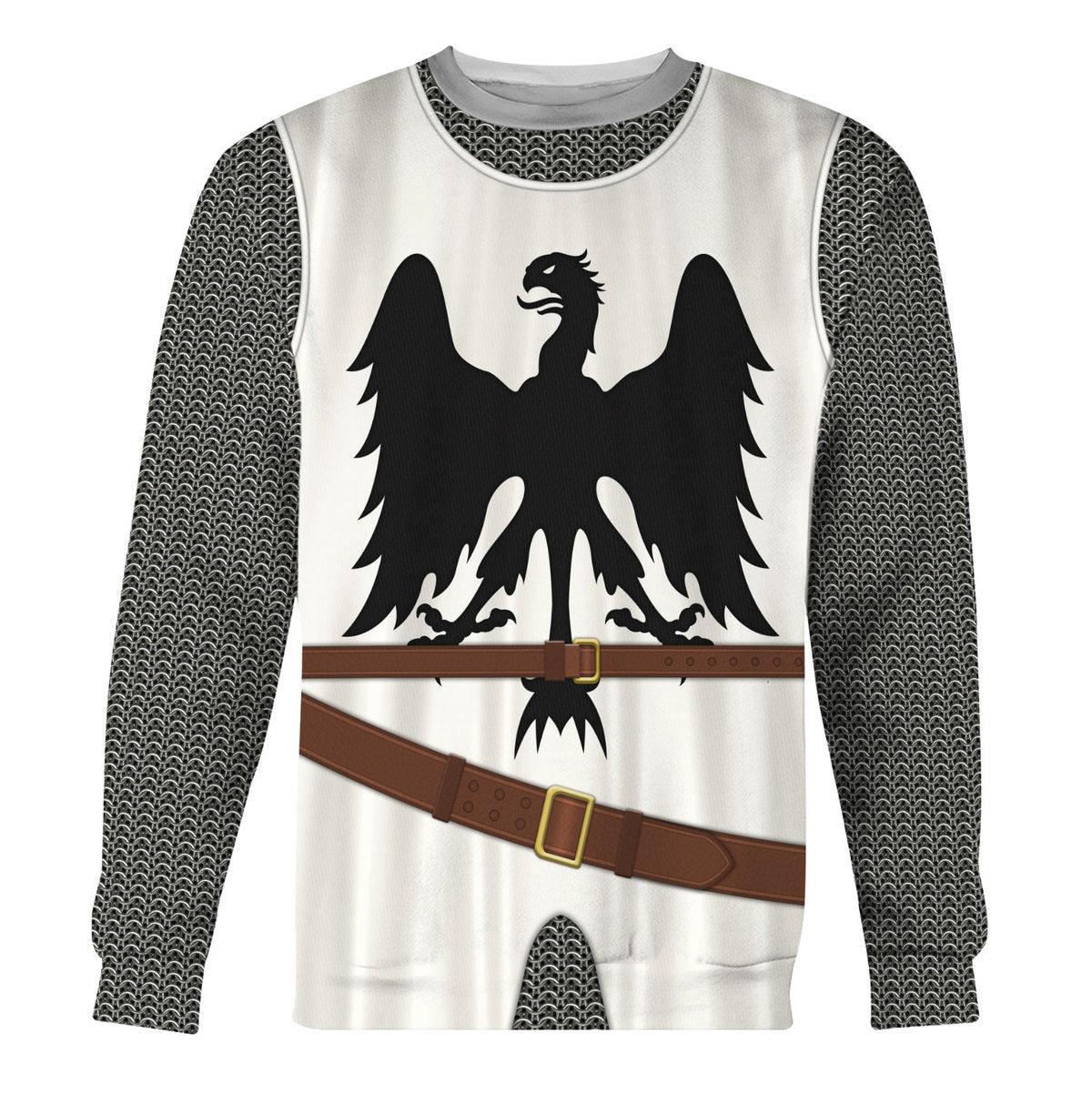 12th Century German Knight Costume Hoodie, Sweatshirt, T-Shirt, Tracksuit for Cosplay MNP101CS