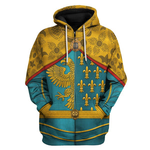 Karl I Charlemagne Holy Roman Emperor Hoodie, Sweatshirt, T-Shirt Costume for Cosplay MNP100CS