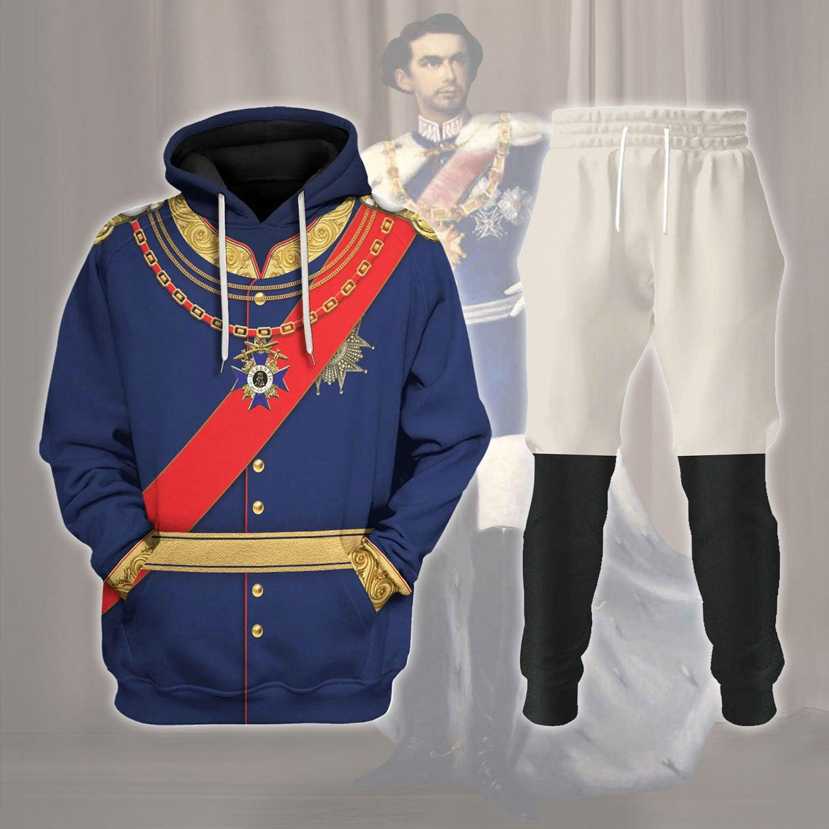 King Ludwig of Bavaria Costume Hoodie, Sweatshirt, T-Shirt for Cosplay Tracksuit MNP099CS