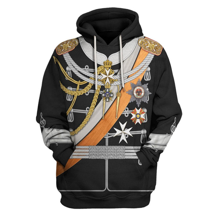 Kaiser Wilhelm Costume Hoodie, Sweatshirt, T-Shirt, Tracksuit for German Emperor King of Prussia Cosplay MNP098CS