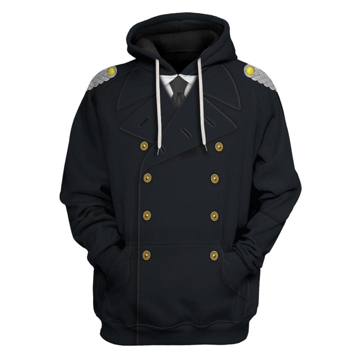 German Kriegsmarine Officer Costume Hoodie, Sweatshirt, T-Shirt, Tracksuit for Cosplay MNP094CS
