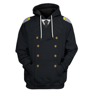 German Kriegsmarine Officer Costume Hoodie, Sweatshirt, T-Shirt, Tracksuit for Cosplay MNP094CS