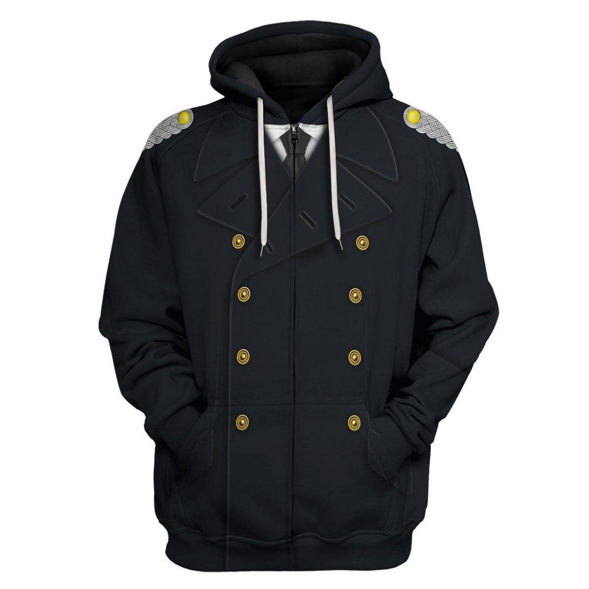German Kriegsmarine Officer Costume Hoodie, Sweatshirt, T-Shirt, Tracksuit for Cosplay MNP094CS